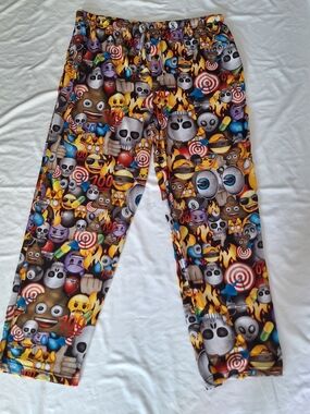 Emoji Men's Graphic Emoji Novelty Pajama Pants Multicolor With Pockets Size XL